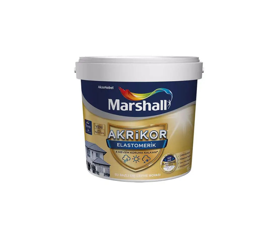 იზოლაცია საღებავი - akrikor elastomerik "marshall" 15ლტ — ექსტერიერის საღებავი